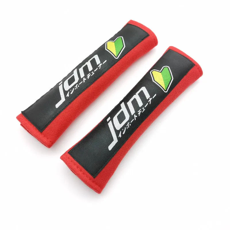 Auto Seat Belt Cover Shoulder Pad Wholesale Nylon Woven Label Emblem Race Refit Gift For Jdm Nissan Mazda Honda Car Accessories