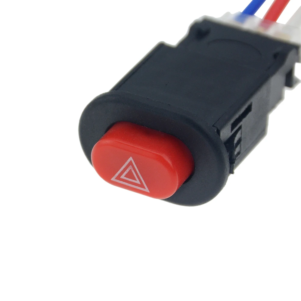 new Motorcycle Switch Hazard Light Switch Button Double Flash Warning Emergency Lamp Signal Flasher with 3 Wires Built-in Lock