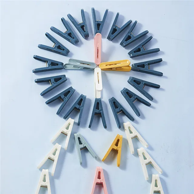 50 Plastic Clips for Household Drying Clothes Windproof Fixed Hangers Socks Clips