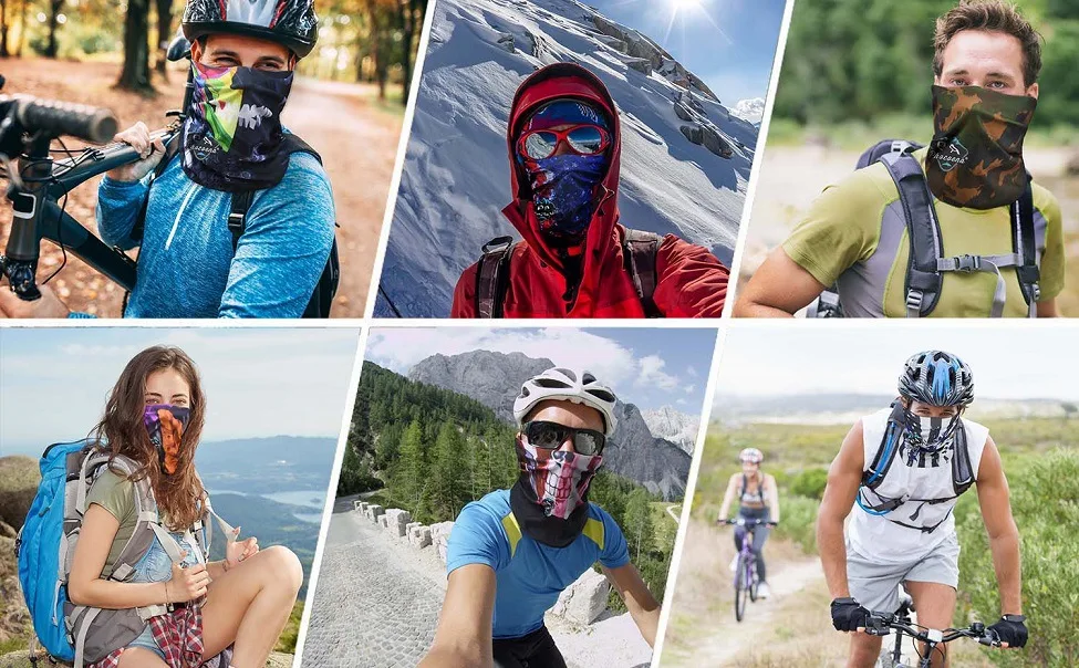 Fashion Personality 3D Men Face Printing Big mouth Magic Headscarf Multifunction Bandana