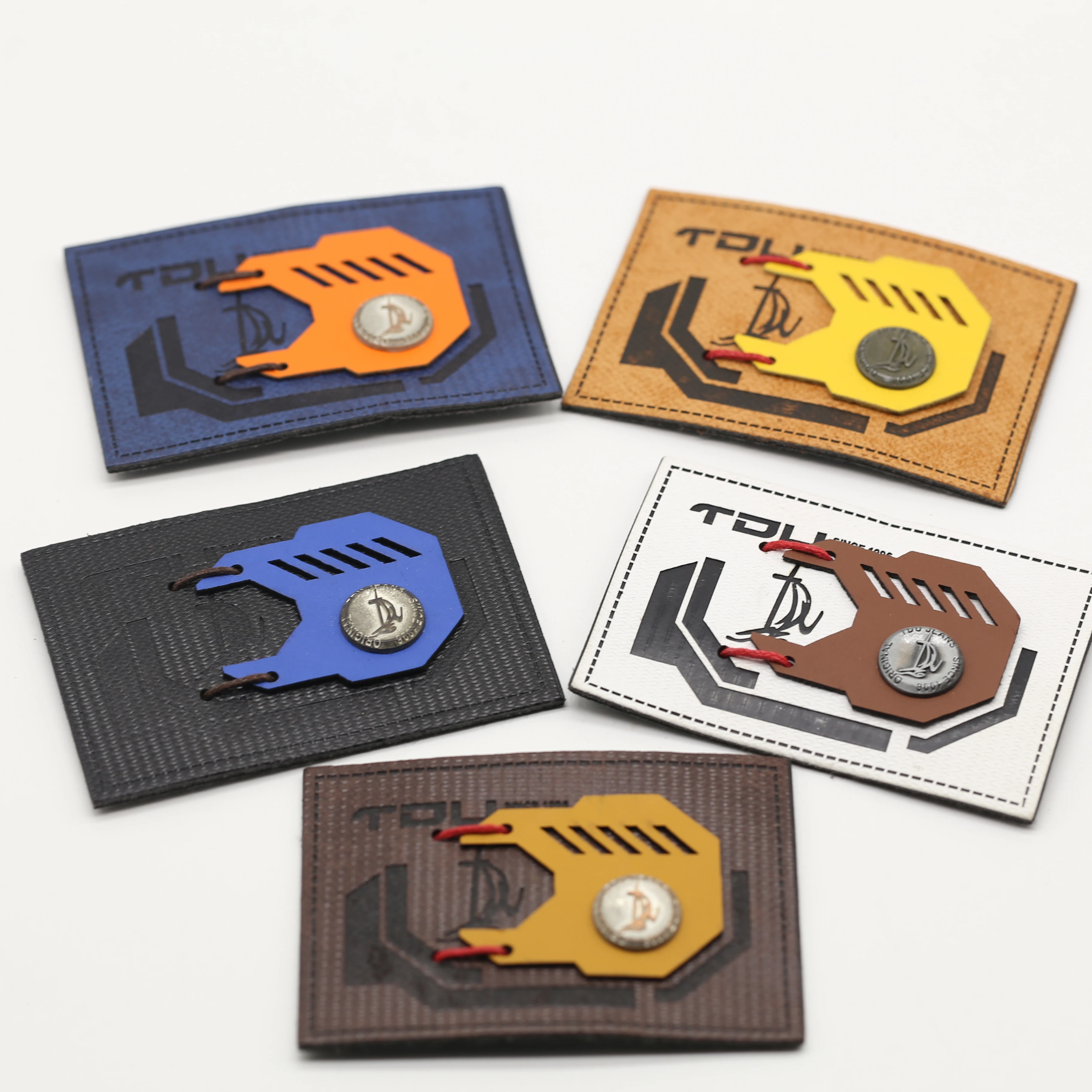 Custom Garment Accessories Custom Leather Clothes Label Patches Embossed Logo For Clothing Blank Leather Key Tags Label