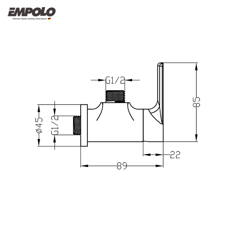 Bathroom Brass Wash Basin Faucet Angel Water Toilet Stop Angle Valve