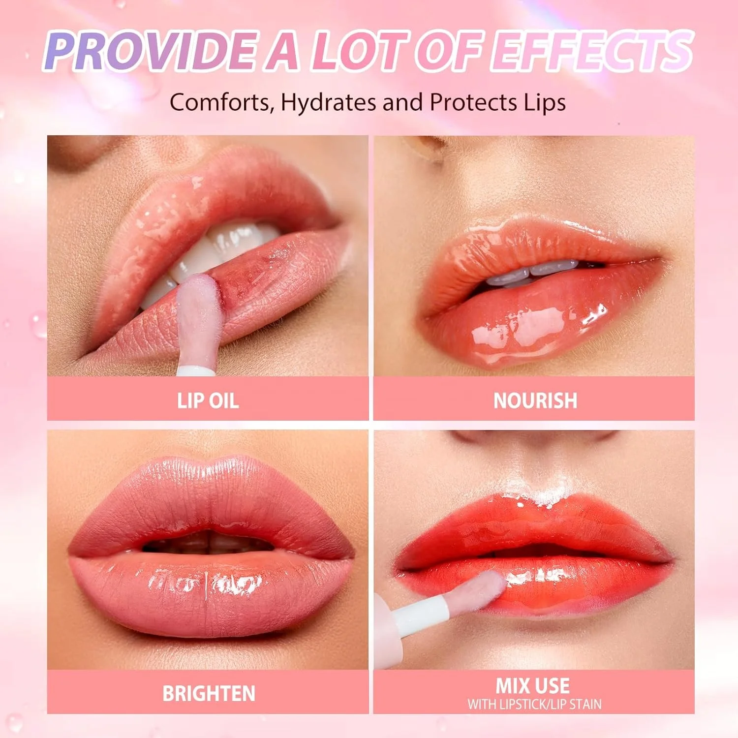 Make Your Own Moisturizing Shimmer Pink Non-Sticky Fruit Jelly Tinted Vegan Private Label Custom Glossy Lip Gloss Vendor
