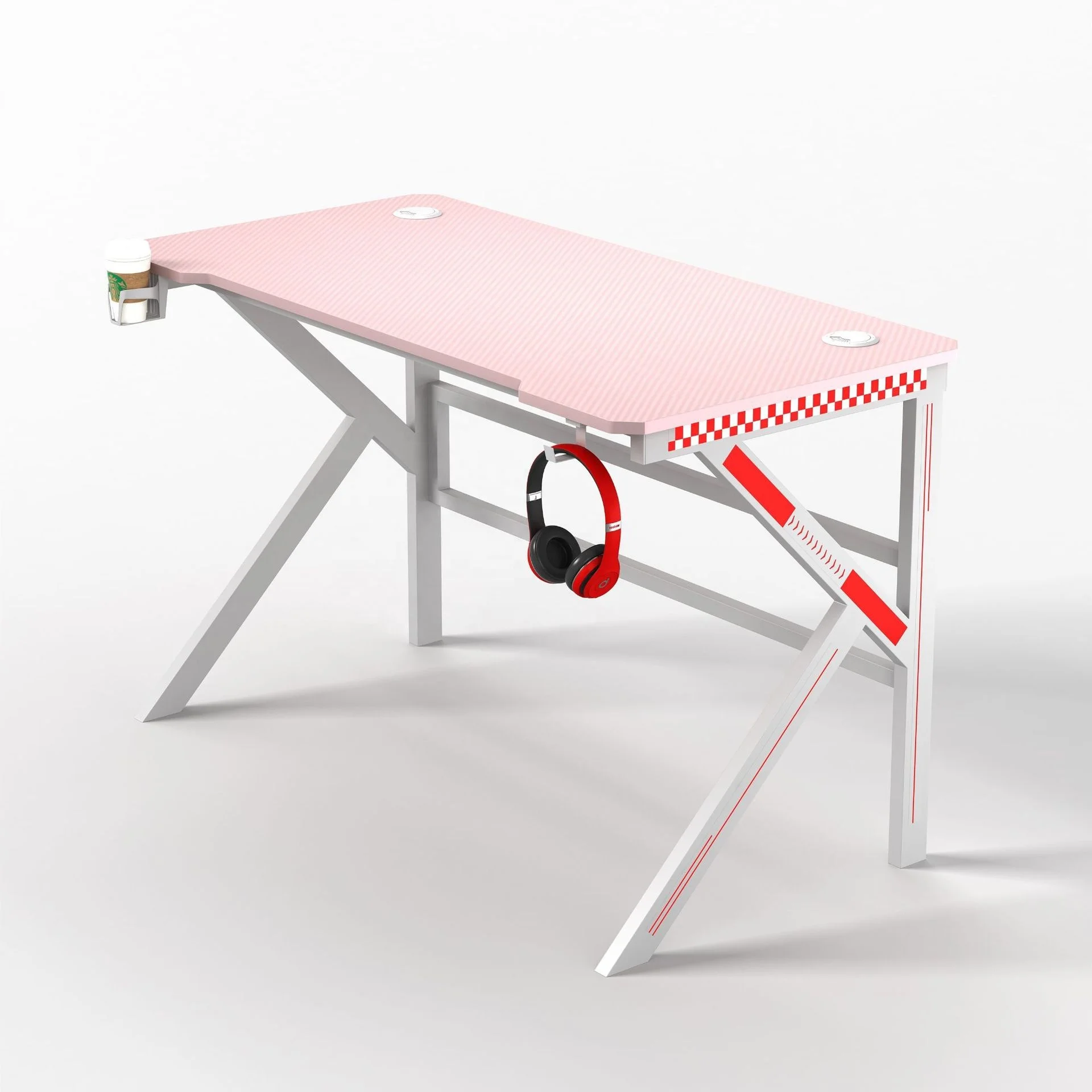 Small size space saving staff chair Office home computer gaming table chair Study desk with Bluetooth speakers and RGB lights