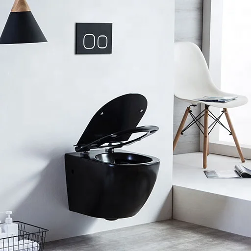 Тарелка для ванной комнаты lavatorio настенных унитаз CE оправы матовый черный