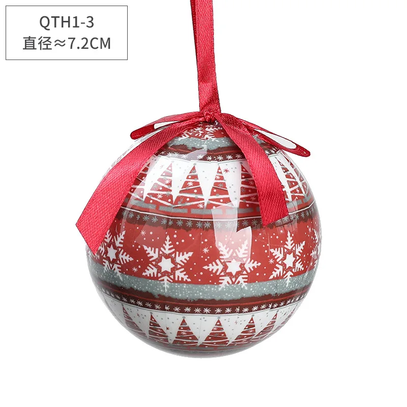 Hot selling Christmas balls Xma tree ornaments custom plastic foam ball with pattern Christmas hanging balls ornament