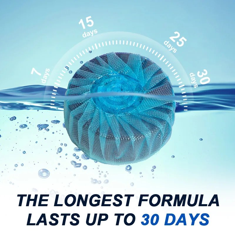 30 Days 50G Solid Automatic Deodorizer Disposable Toilet Cleaning Blue Flush Toilet Bowl Cleaner Blocks