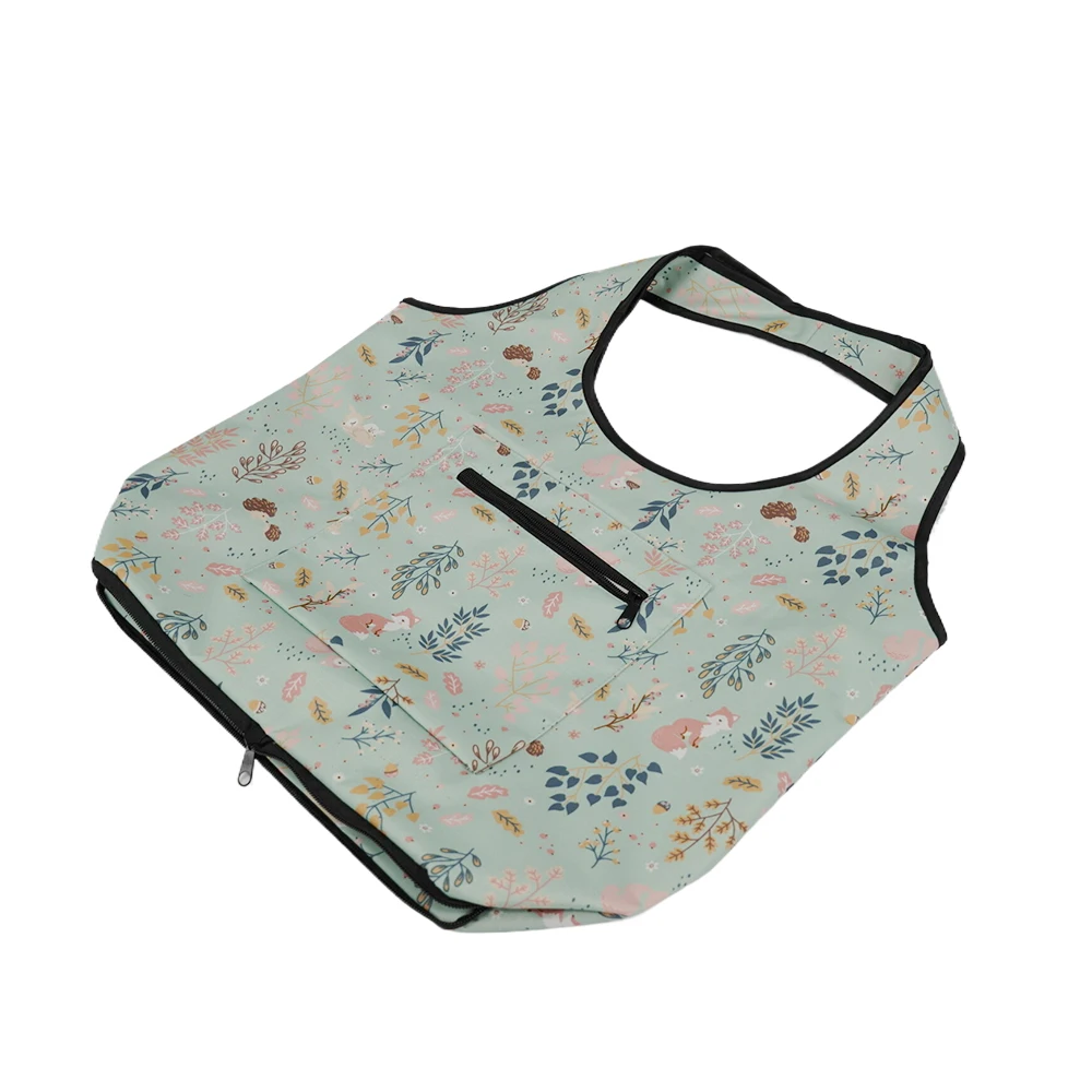 foldable rpet tote bag reusable carrier bags travel bag with pocket
