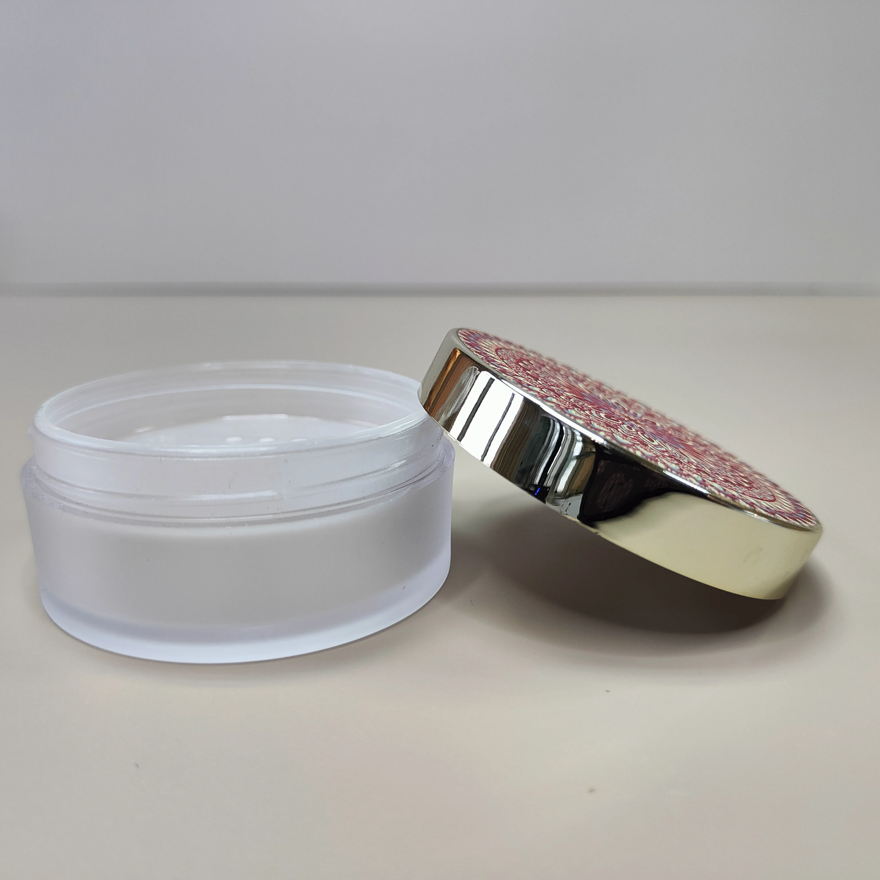 loose powder jar with sifter high quality cosmetic powder puff jar plastic face empty loose powder jar case