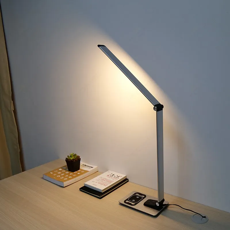 2020 new design rechargeable wireless charger led desk book lamp 12w MA70C metal reading usb led desk lamp