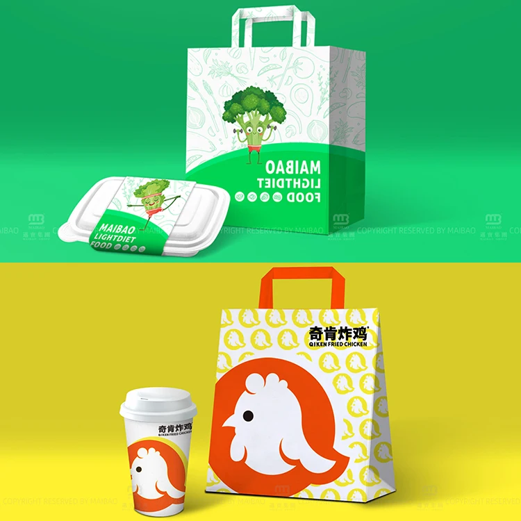 Wholesale recycled bread packaging kraft paper bag for fast food take away custom food kraft paper bag for delivery