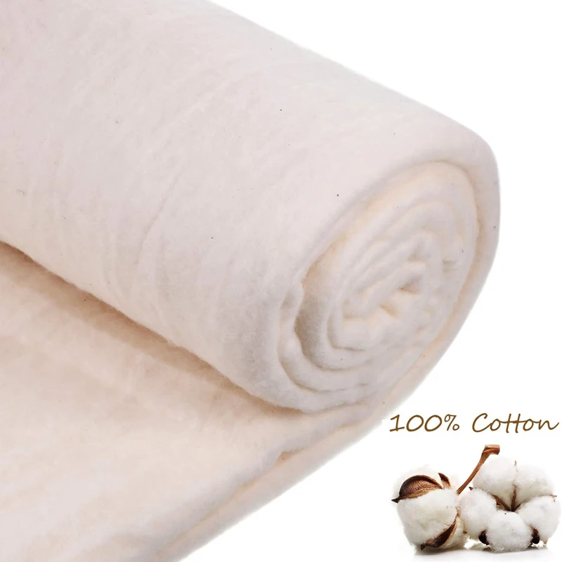 nonwoven pure natural biodegradable kapok/bamboo felt batting wadding material for oil absorption