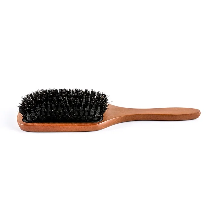 Luxe wood boar bristle brush natural boar bristle brush with design soft beauty salon tools