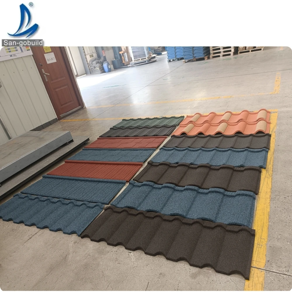 0.33-0.45mm Alu-zinc Roofing Sheet Factory Price The Philippines Bond Stone Coated Metal Roof Tile
