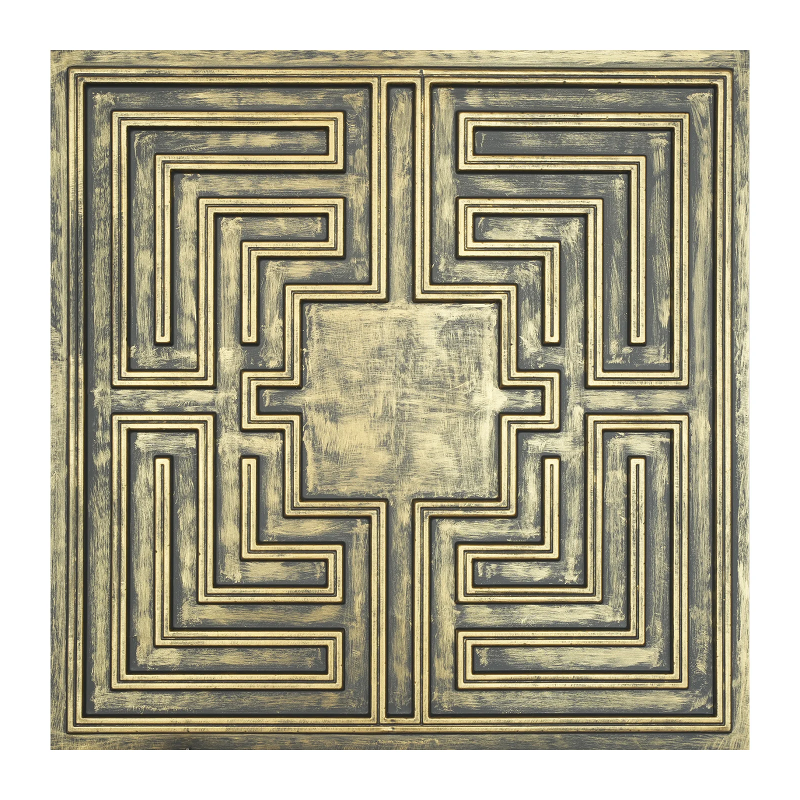 Faux finishes crevices decor wall panels Vintage Pattern Tin ceiling Tiles Easy Drop-In Installation PL25 Ancient gold
