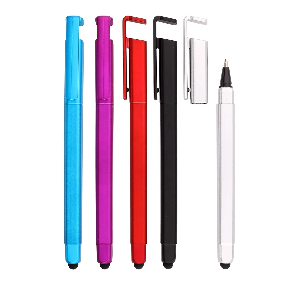 wholesale multi purpose 4 in 1phone accessories cheap touch screen stylus pen customized stylus phone holder mobile holder pen