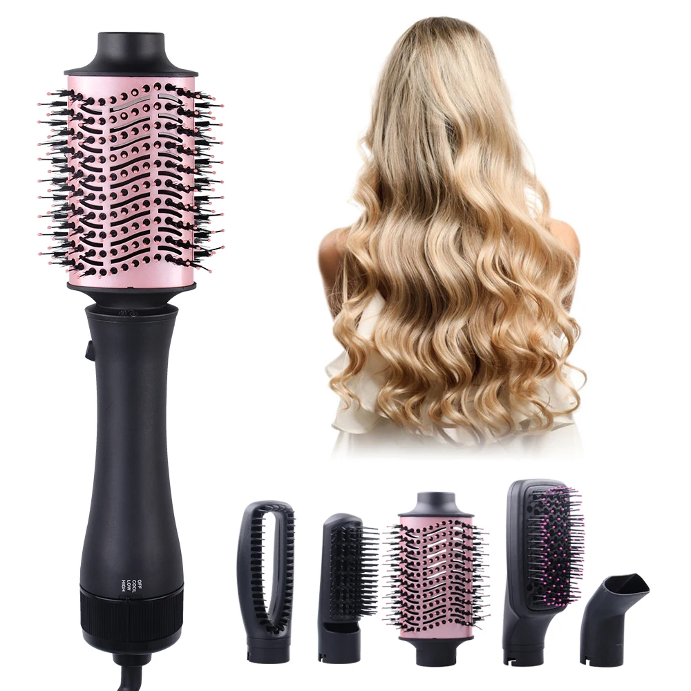 LIDOW 4 in 1 interchangeable head one step negative ion volumizer hot air brush kit