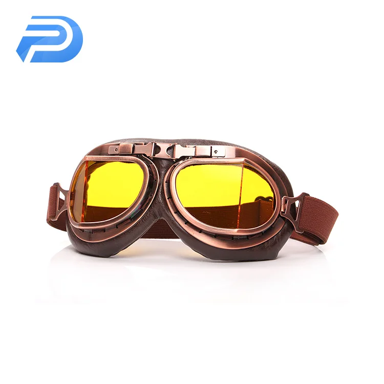 
New design vintage helmet leather goggles pilot retro type steampunk motorbike ATV cycling racing sport glasses 