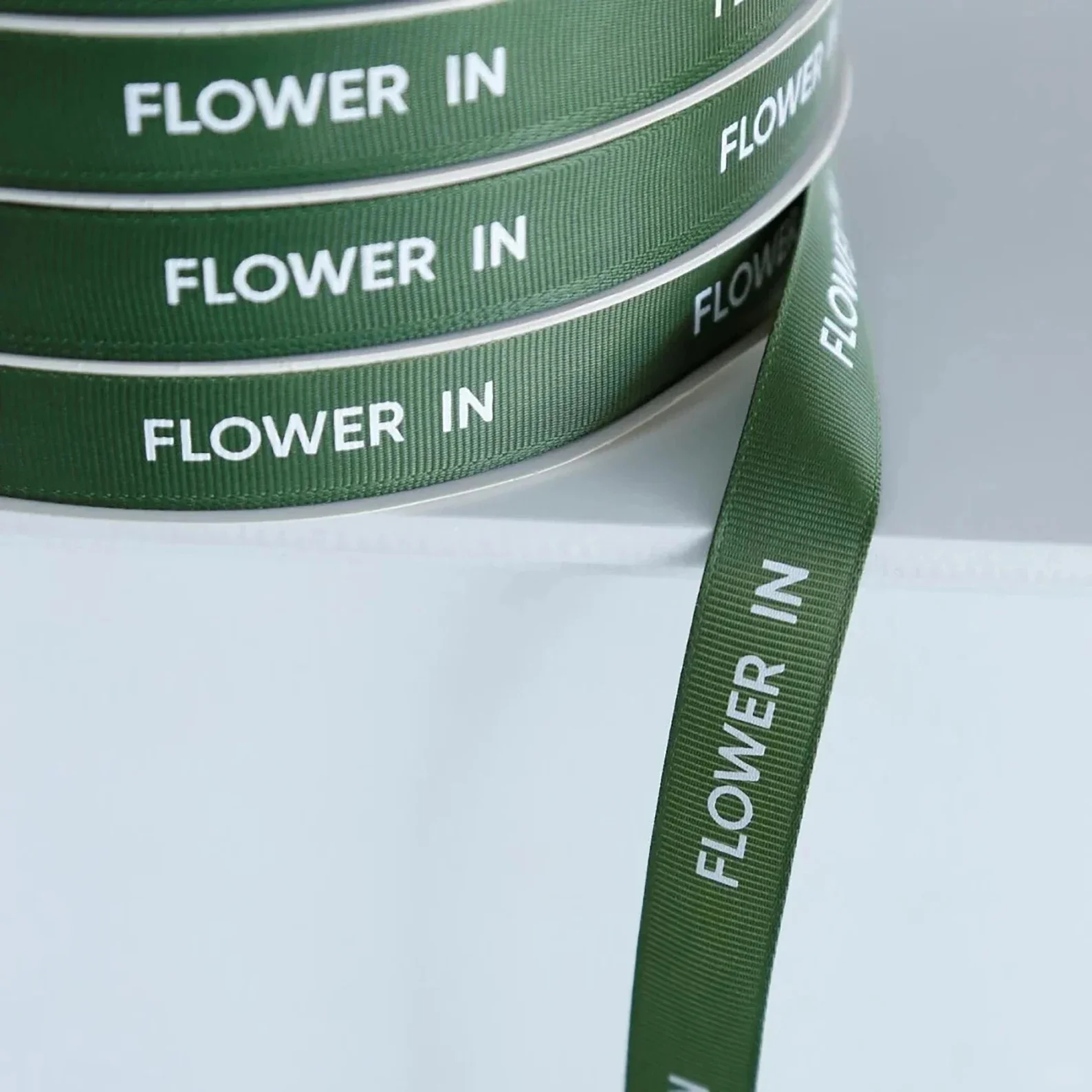 Grosgrain Personalized Printed Brand Name Satin Ribbon Wholesale Custom 3/4 Inch Silver Red RIBBONS Accept Customized Logo