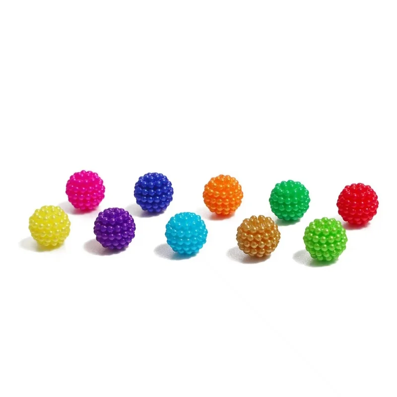 High Quality 10-15mm Candy Color Solid Bayberry Ball Loose Beads Plastic Pearl for Jewelry Making