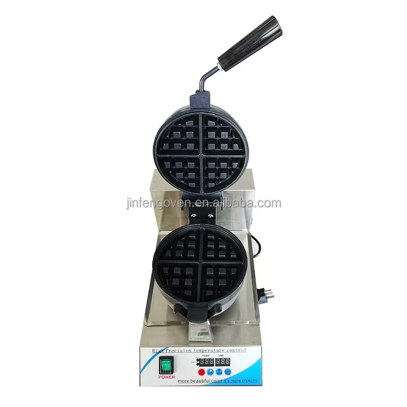 Electric waffle maker machine Non-stick Single Waffle Maker Commercial Belgian Waffle Baker with Timer & Temperature control