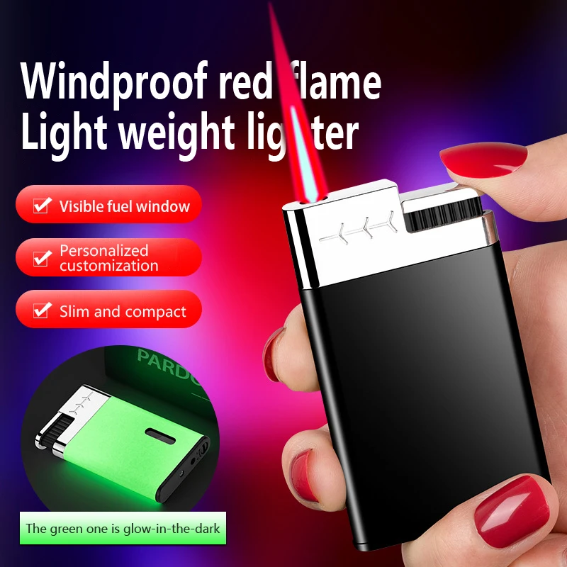 High Quality Factory Metal Custom Gas Fire Refill Windproof Red Jet Flame Lighter,Wholesale Cigar Butane Torch Lighters