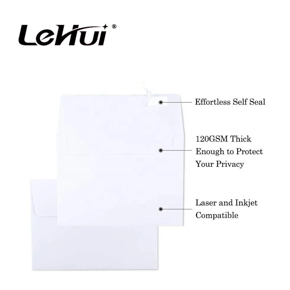 Chinese Factory Premium 100/200/500 PACK A4 Self Seal 4 x 6 White Kraft 120gsm Paper Photo Envelopes