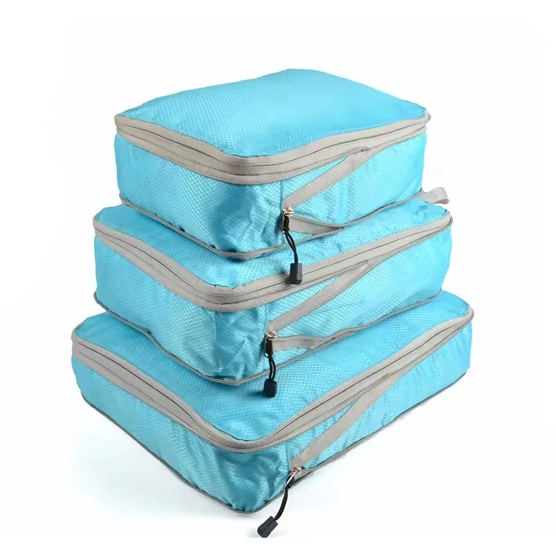 SW Waterproof travel bag set 3pcs set storage Compression Packing Cubes travel expandable Clothes Organizer Storage Bag