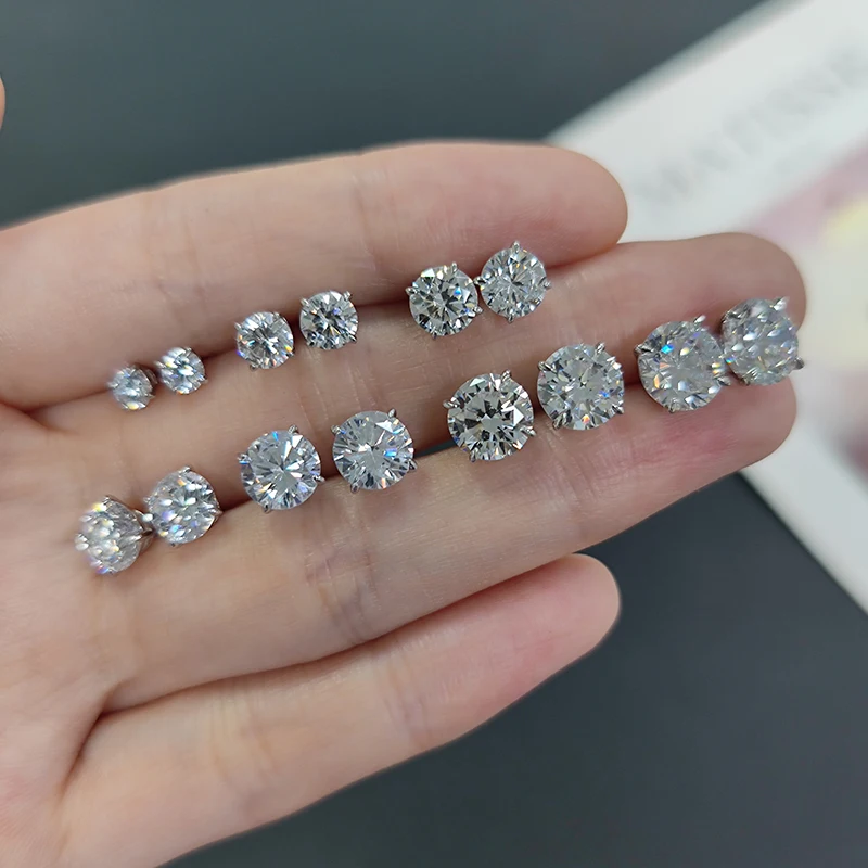 Abiding IGI Certificate CVD HPHT 0.3ct 0.5ct 1ct 2ct DEF VS Lab Created Diamond 9K 10K 14K 18K Solid Gold Earrings Stud Earrings