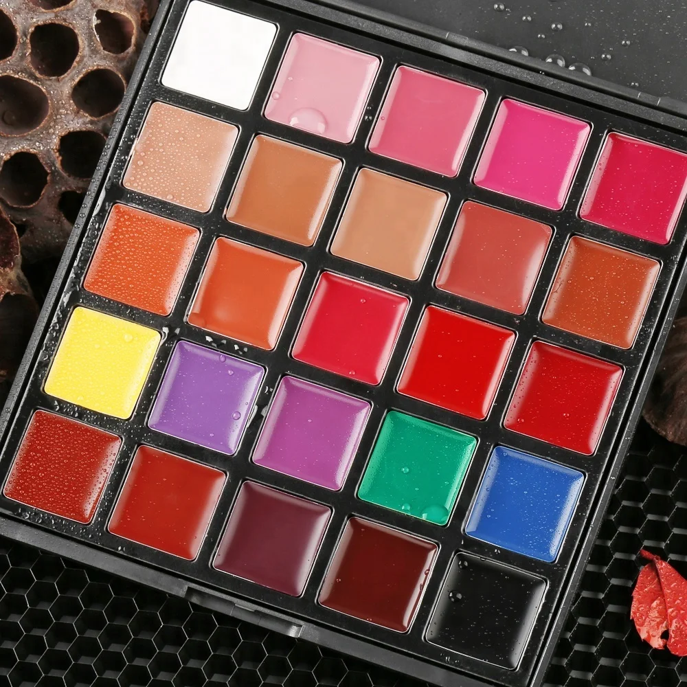 wholesale private label cosmetics liquid matte lipstick palette 25 colors makeup lipstick pan