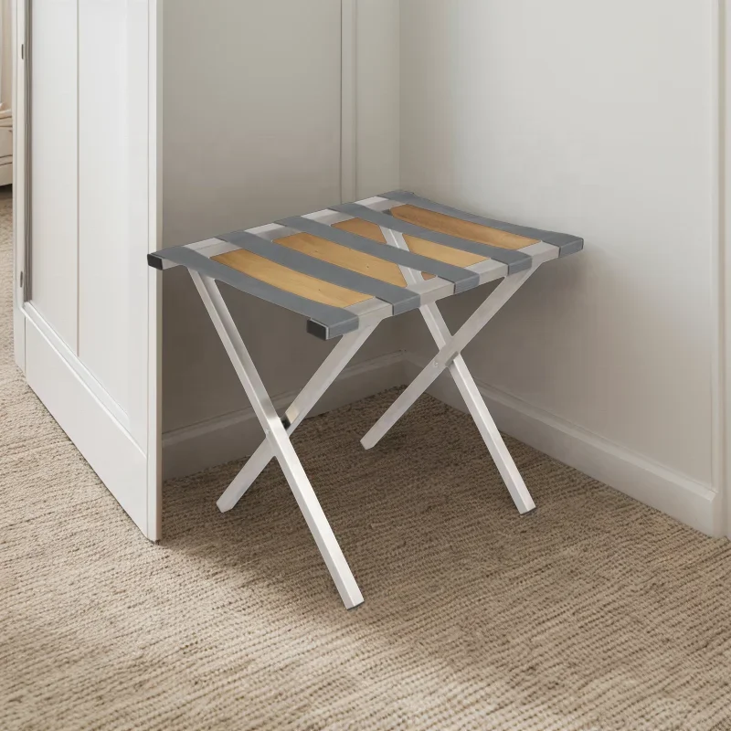 Wholesale Factory Stainless Steel Hotel Bedroom Furniture Luggage Rack Suitcase Baggage Stand