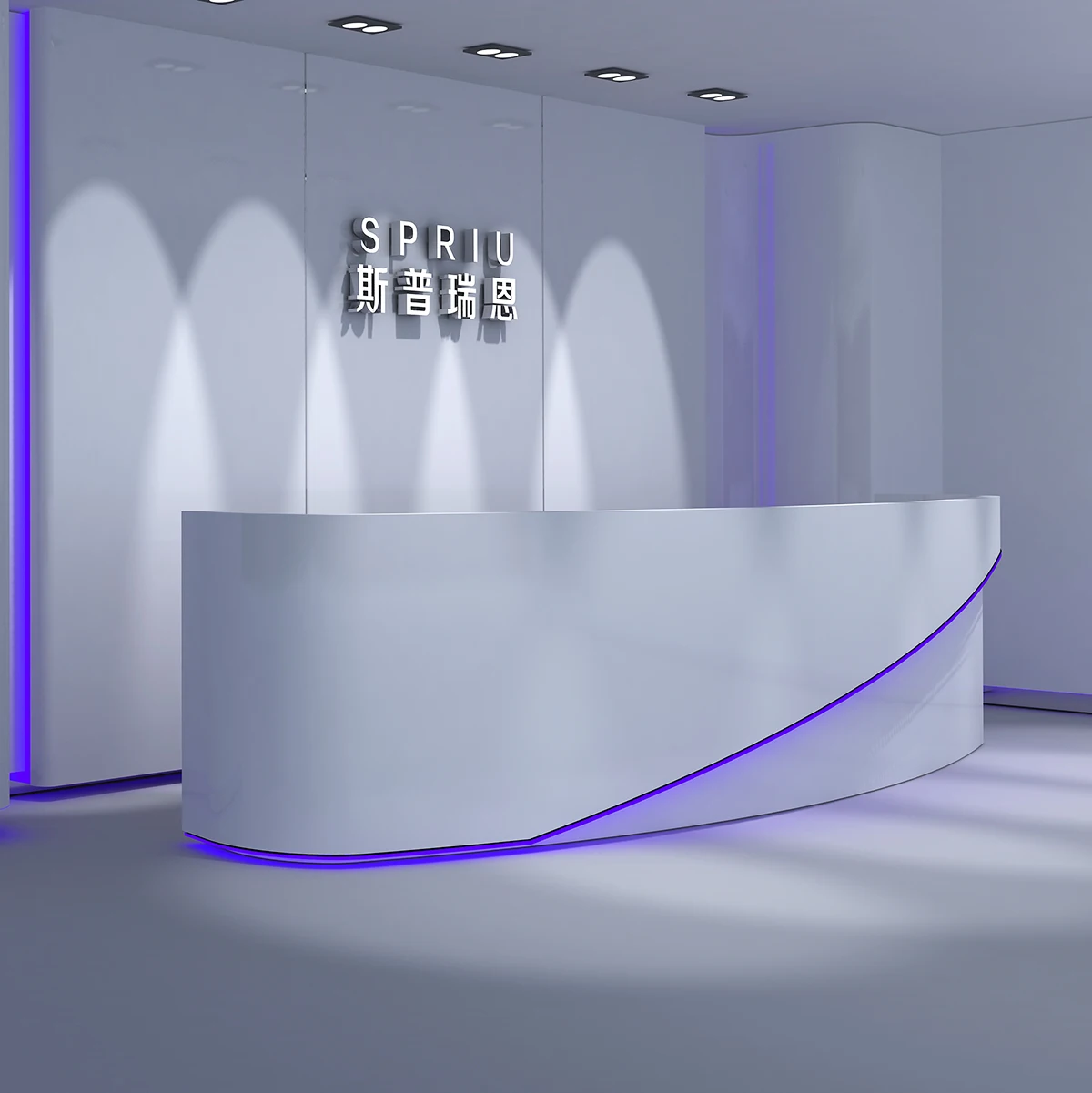 Modern Bar Counter Designed LED Lights Fixture Customized Making Shopping Mall Interior Design Wall Cabinet Kiosk Designed