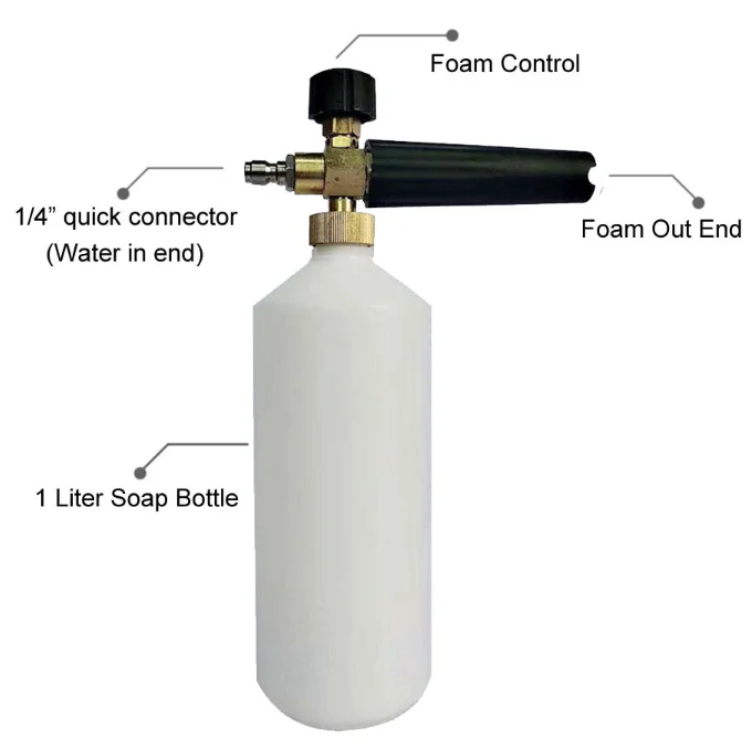 1/4 Quick Connector Snow Foam Cannon Lance For Cleaning Cars/Trucks, Car Wash Pressure Washer Spray Gun/Nozzle