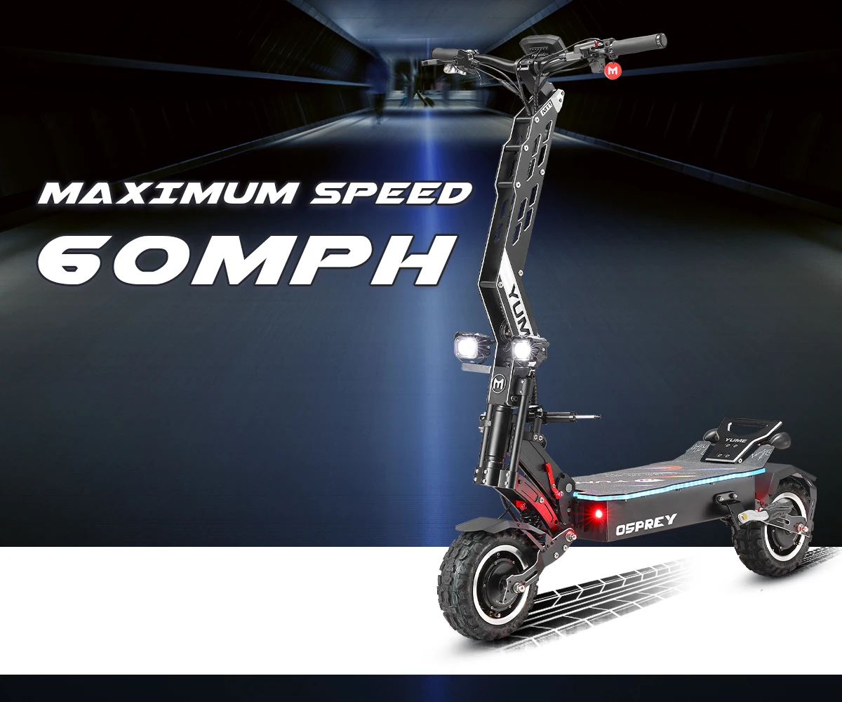 US warehouse YUME Factory Wholesale 72v 7000w Fast Speed e scooter 11 Inch Off Road Electric Scooter Adults