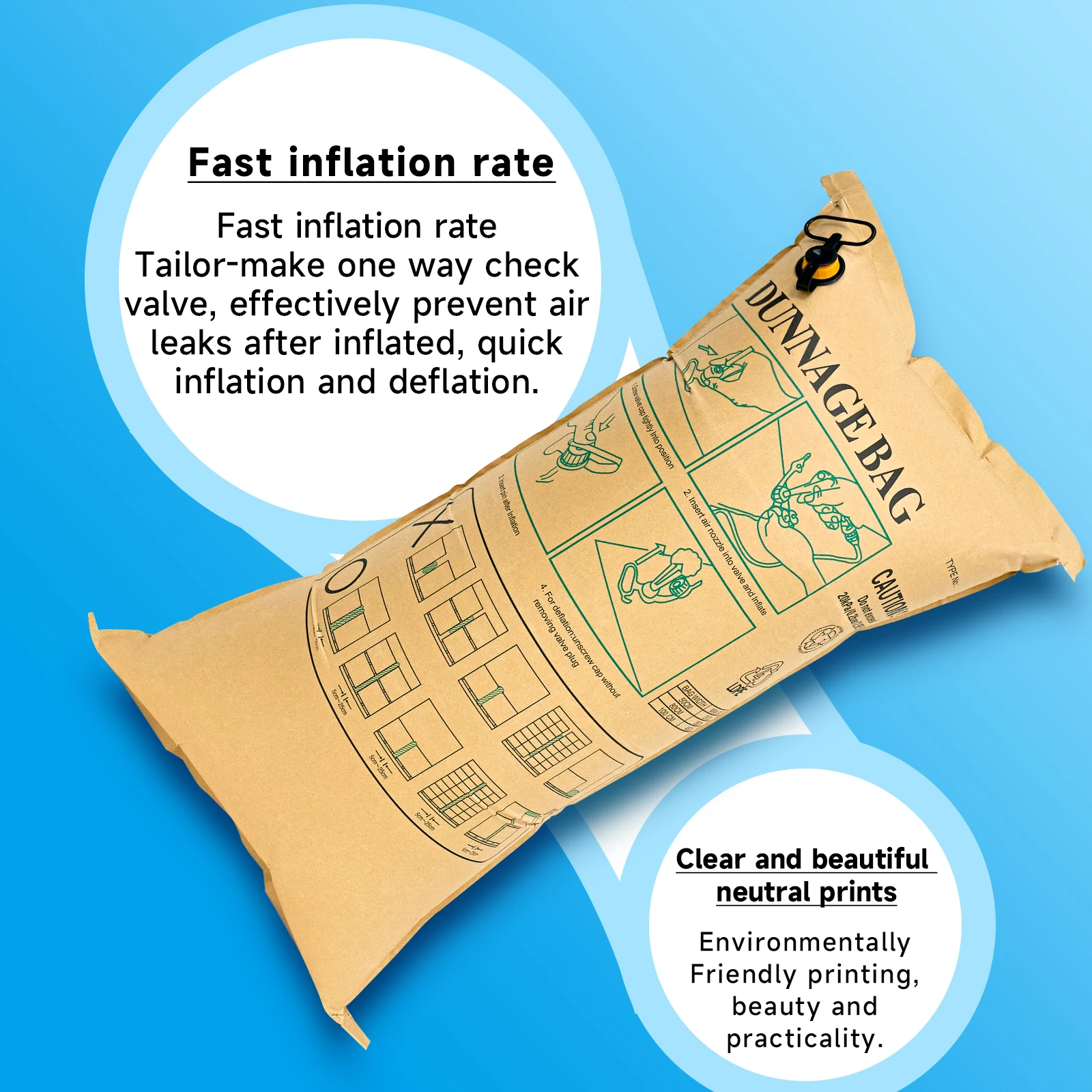 Inflatable Air Dunnage Bag Container Shipping Logistic Transport Package Made PP Woven Kraft Paper Kraft Protective Film Packing