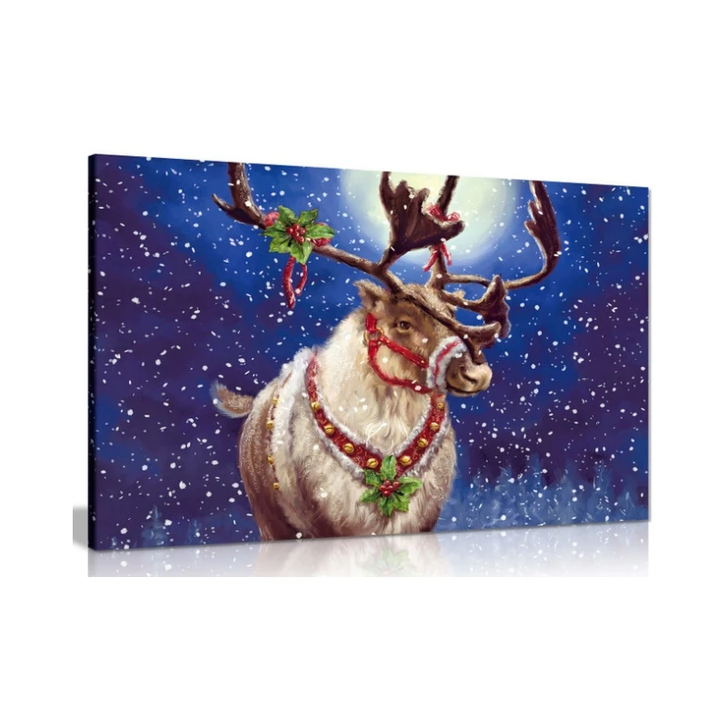 Christmas Reindeer Canvas Wall Art Picture Print Home Decor picture frame wall art painting