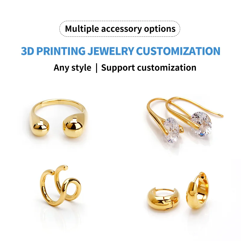 OEM изготовленный на заказ 3D печать ювелирных изделий модель быстрый прототип серебряного Латунного Кольца из нержавеющей стали серьги ожерелье