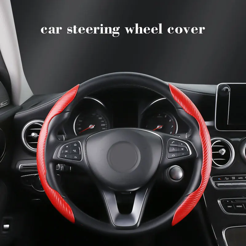 Car Steering Wheel Cover Carbon Fiber Universal Steering Wheel Cover Car Accessories four-season anti-skid power