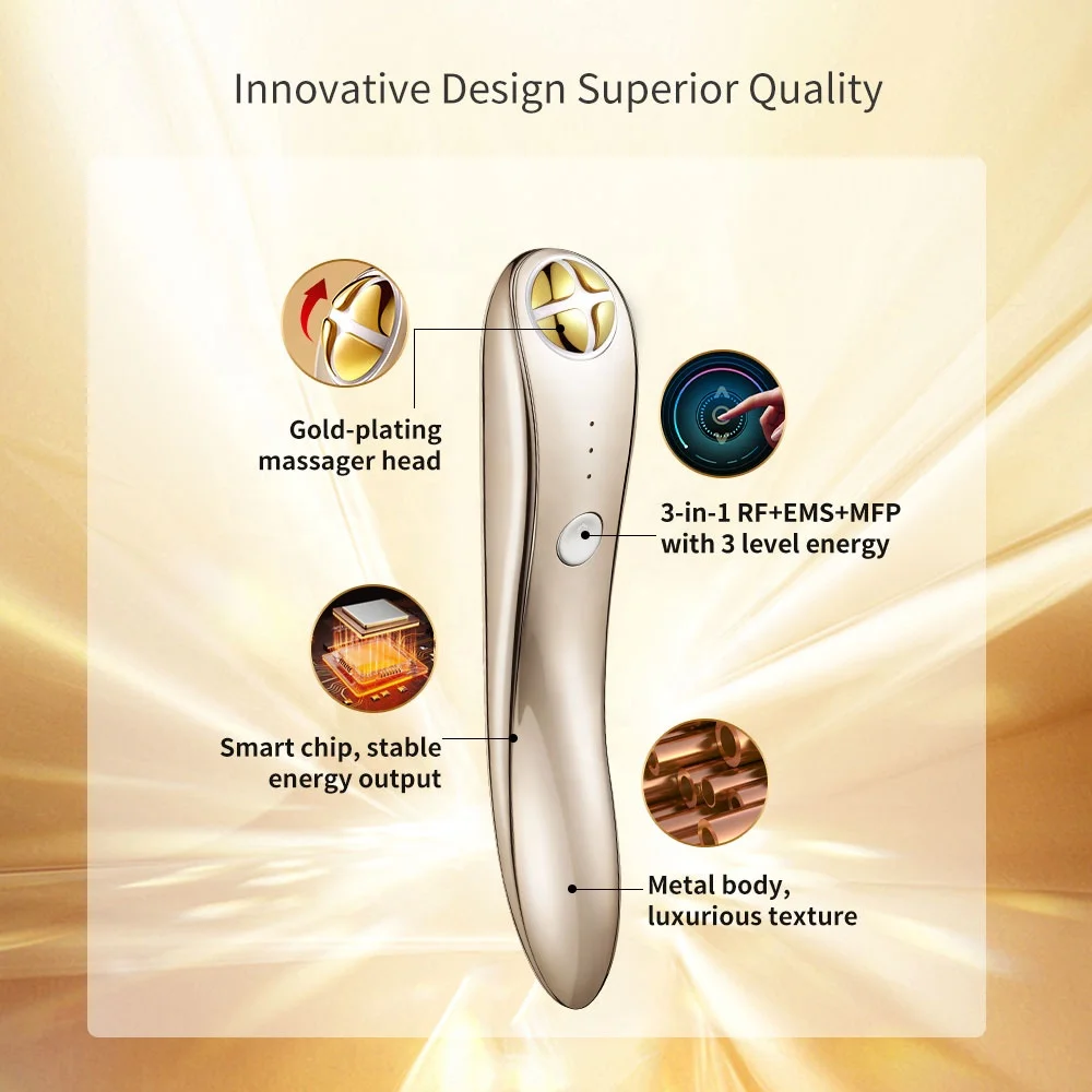 2025 Eye Lift Massage Light Therapy Electric Led Eye Wrinkle Eraser Pen Remover Wireless Eye Massager Device Remove Dark Circles