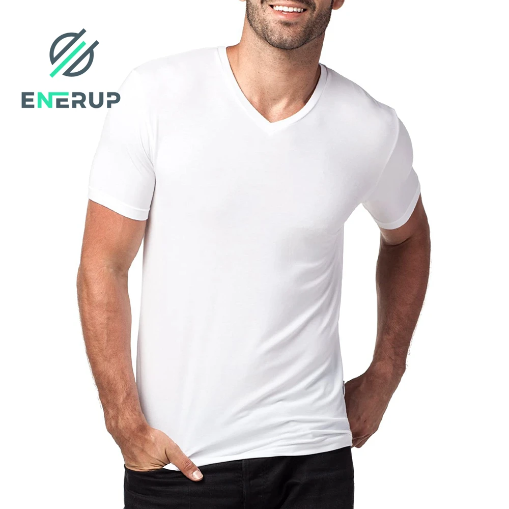 Enerup OEM/ODM Percent cotton modal Casual Button Crop Top Custom Chemise Homme Formal short Sleeve Shirt Pinstripe Men Shirt