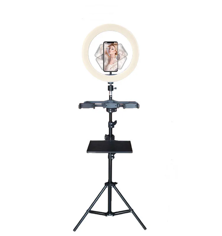 Кольцевой светодиодный светильник 10 дюймов, со штативом, для стриминга и макияжа, для селфи