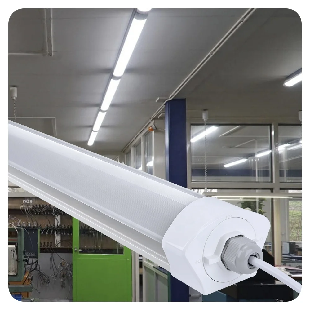 Linkable Tube Tri- Proof Light LED 600mm 1200mm 1350mm 1500mm 160lm/W IP65 Microwave Induction Rotary Knob LED Tri-Proof Light