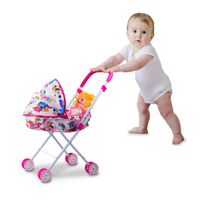 Kids Play House doll baby reborn baby doll play set toy aluminium alloy trolley toy for girls