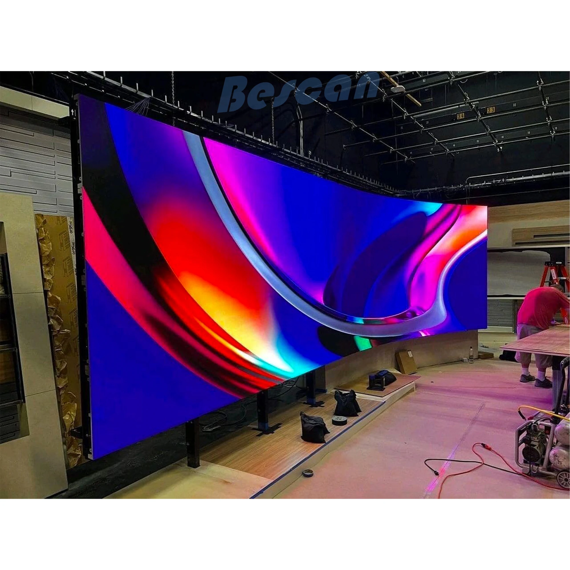 BESCAN Curved Round Cube Indoor Outdoor LED Screen Wall High Quality High Definition Curved LED Video Wall For Stage Event