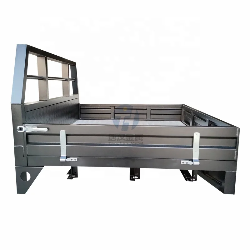 3.0mm Flat Alloy Ute Tray Waterproof Storage Box Aluminium Ute Tray with tapered toolbox mug guard headboard for Hilux, Ranger