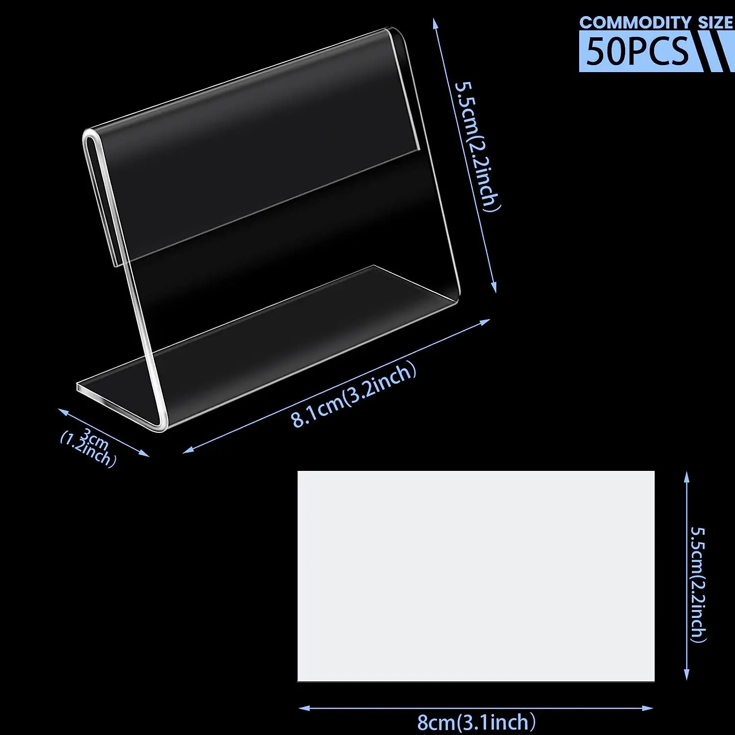 Custom Horizontal Slanted Mini L Shape Supermarket Price Tag Display Stand Clear Acrylic Sign Display Holder
