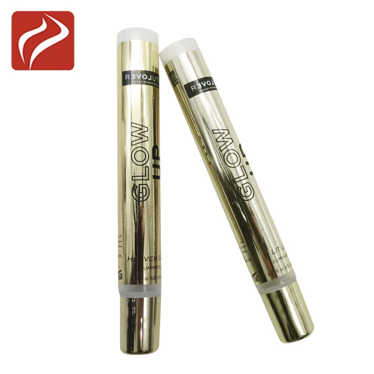 D16mm Electroplated Gold Plastic PE Tube Lip Gloss Tube With Screw Tube