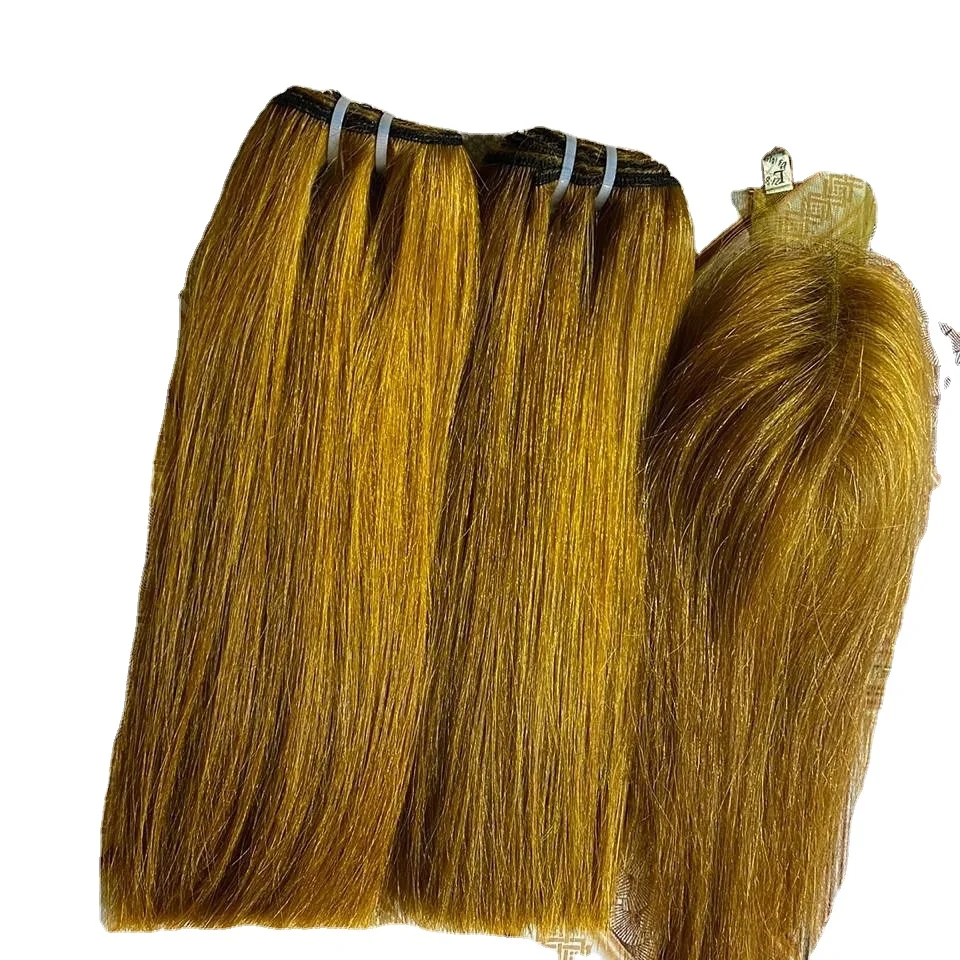 wholesale Bone straight color human Hair Extensions Vietnamese with closure 4*4 , 100% human hair VietNam