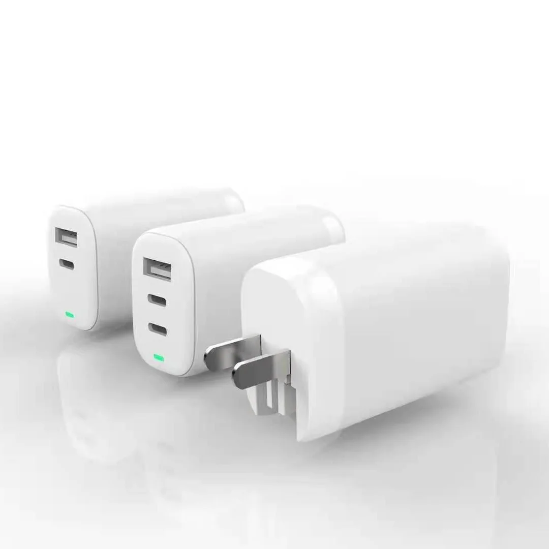 2024 Gan pd 65w ac dc adapter 5v/9v/12v/15v/20v type c laptop charger multiple ports fast wall charger eu uk plug