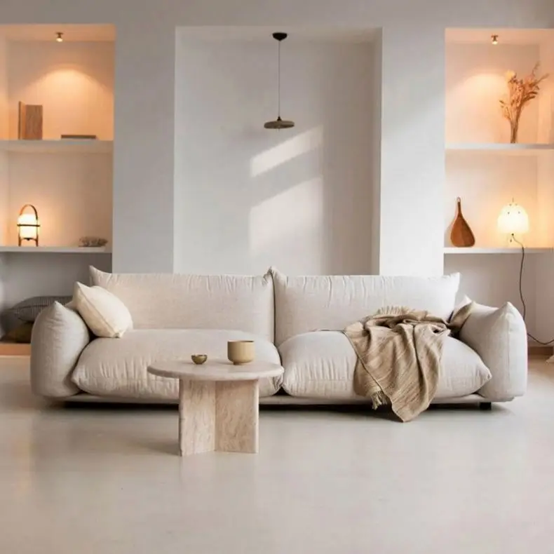 Nordic Simple Modern Small Family Living Room Single Double Triple Bread Sofa